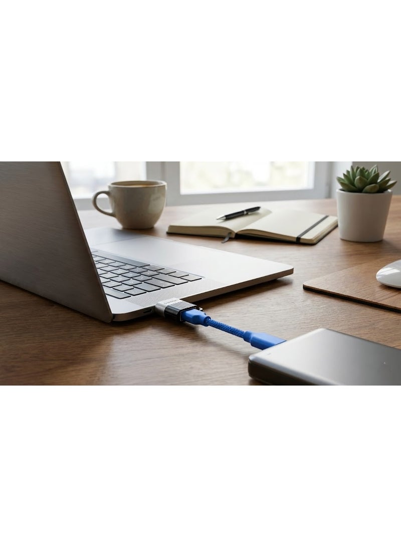 ستارت وصلة تحويل OTG معدنية من ستارت (START ST-033M) - منفذ مايكرو (Micro USB) إلى USB 3.1، نقل بيانات فائق السرعة، تدعم الفلاشات والماوس للكيبورد - أسود وفضي - Image 4